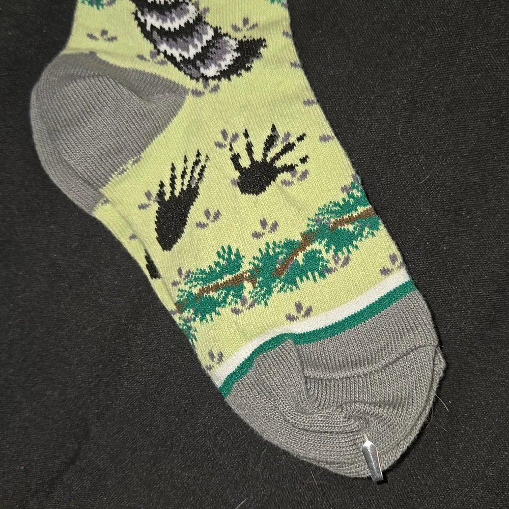 Polar Graphics Raccoon Socks Childs Sz. 5-7 NWT